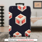 1-Piece Geometric Modern Art Cube Pattern  Suitcase Luggage Cover, Stretch Protective Sleeve