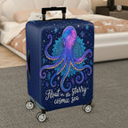 1-Piece Cosmic Octopus Starry Blue Space Mandala Marine  Suitcase Luggage Cover, Stretch Protective Sleeve