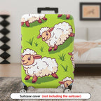 1-Piece Adorable  Sheep Green Pasture Farm Animal Travel  Suitcase Luggage Cover, Stretch Protective Sleeve