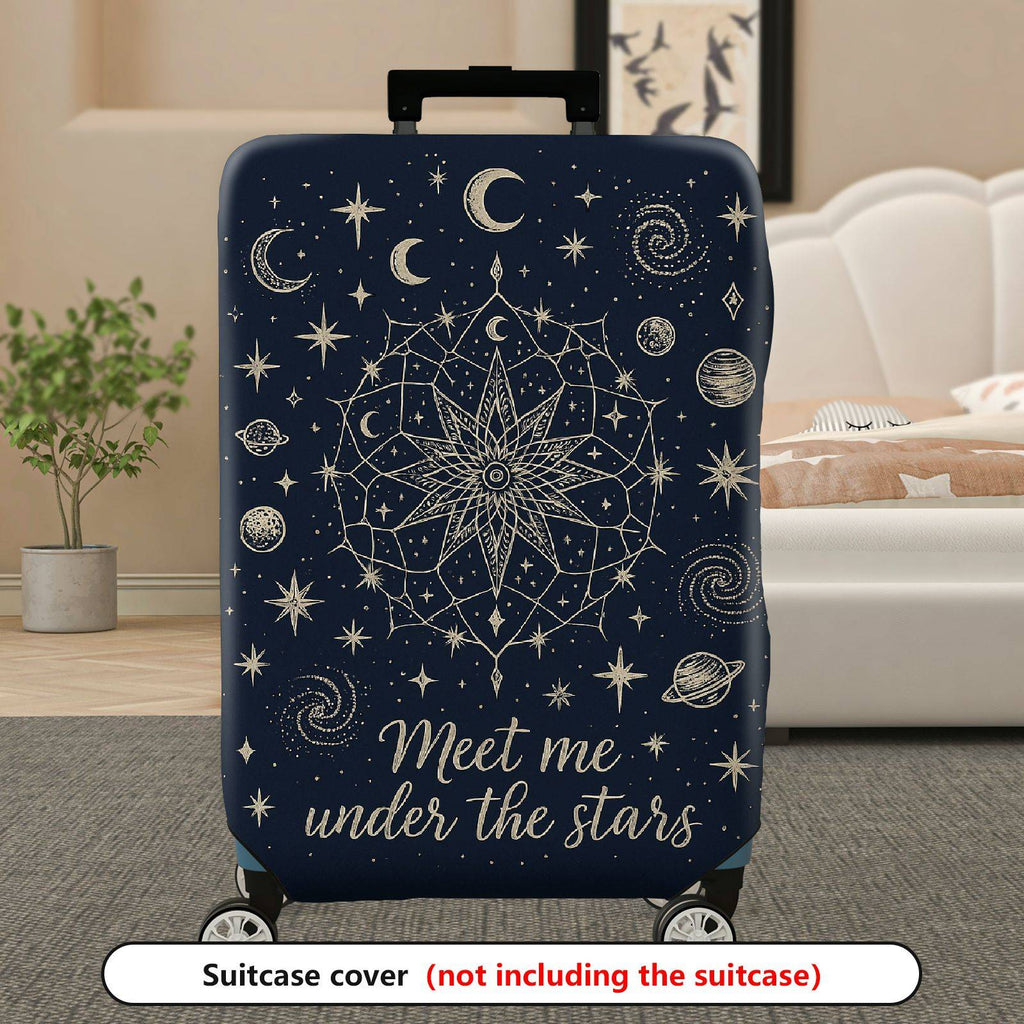 1-Piece Celestial Starry Night Moon Galaxy Cosmic  Suitcase Luggage Cover, Stretch Protective Sleeve