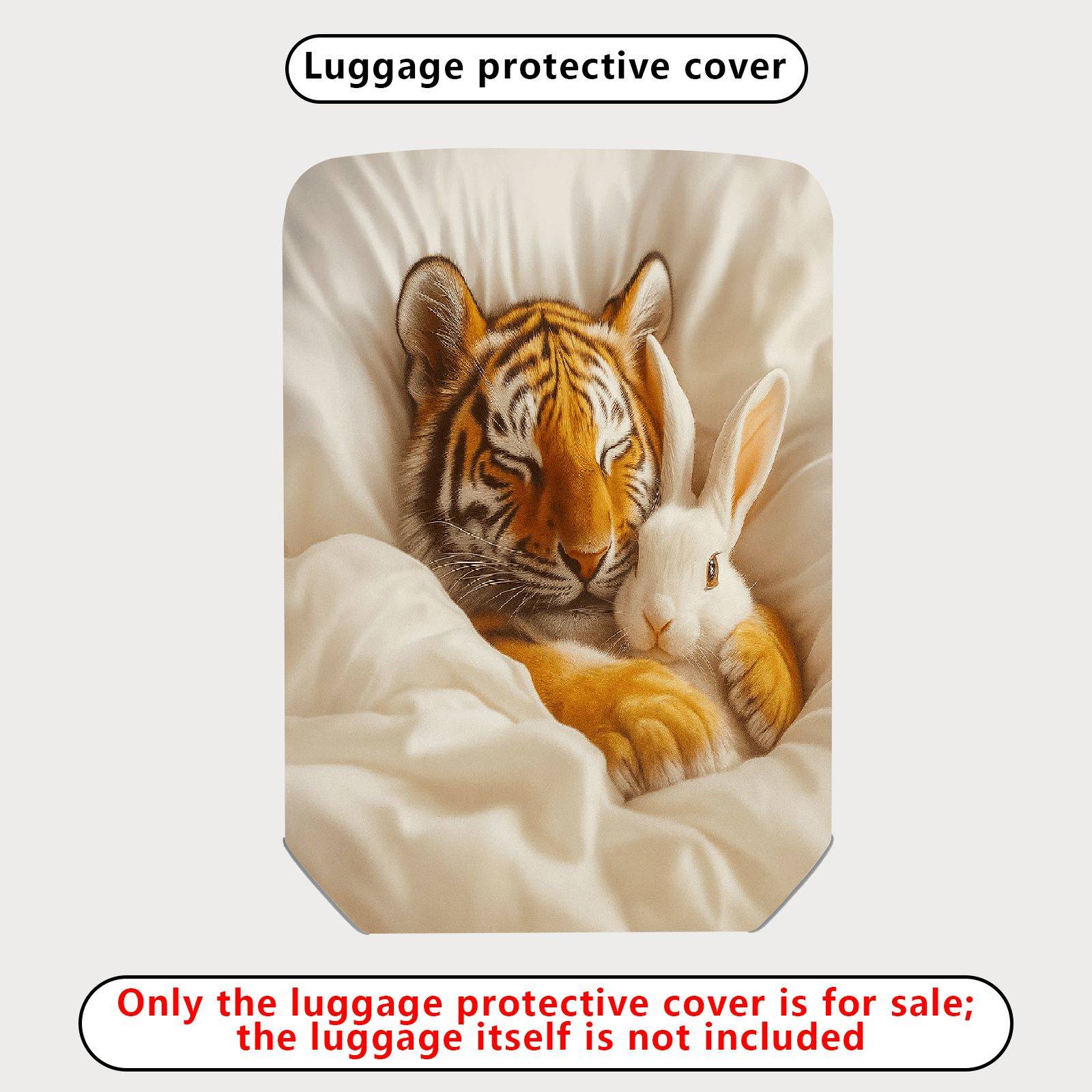 1-Piece Animal Tiger Rabbit Cozy Cute Stylish Warm  Suitcase Luggage Cover, Stretch Protective Sleeve