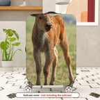 1-Piece Animal Nature Wildlife Calf Grassland Peaceful  Suitcase Luggage Cover, Stretch Protective Sleeve