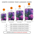 1-Piece Purple Floral Blooms Abstract Artistic Stylish  Suitcase Luggage Cover, Stretch Protective Sleeve