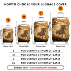 1-Piece Golden Forest Horse Fantasy Running Wildlife Artistic  Suitcase Luggage Cover, Stretch Protective Sleeve