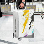 1-Piece Abstract Colorful Paint Splatter Artistic Graffiti Stylish  Suitcase Luggage Cover, Stretch Protective Sleeve