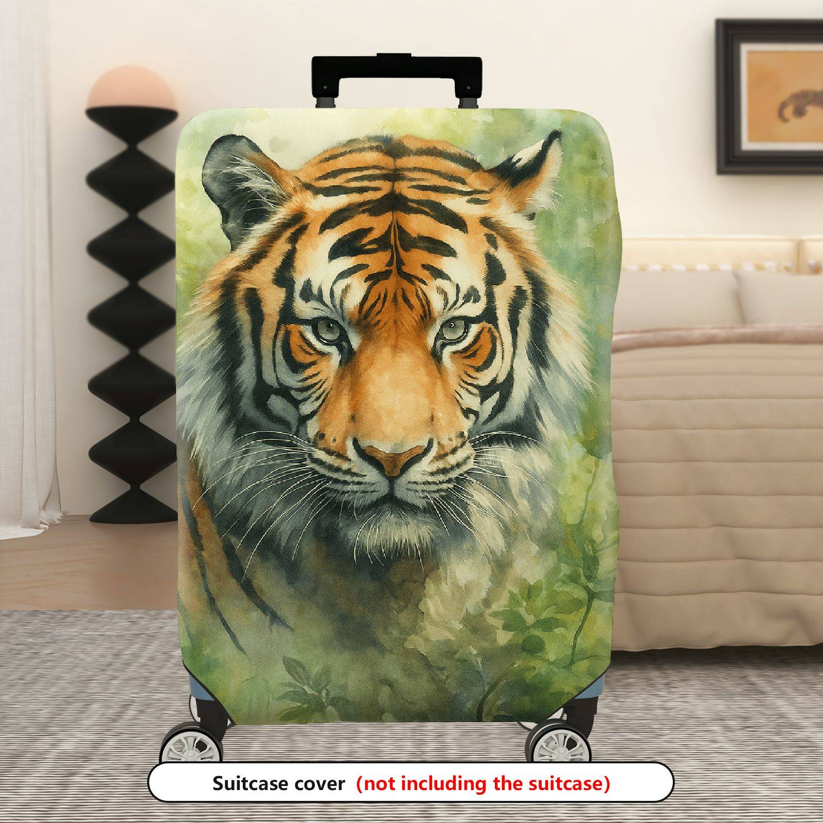 1-Piece Animal Jungle Wildlife Nature Art Tiger  Suitcase Luggage Cover, Stretch Protective Sleeve