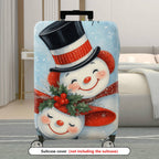 1-Piece Christmas Snowman Snowflake Winter Holiday Decorative  Suitcase Luggage Cover, Stretch Protective Sleeve
