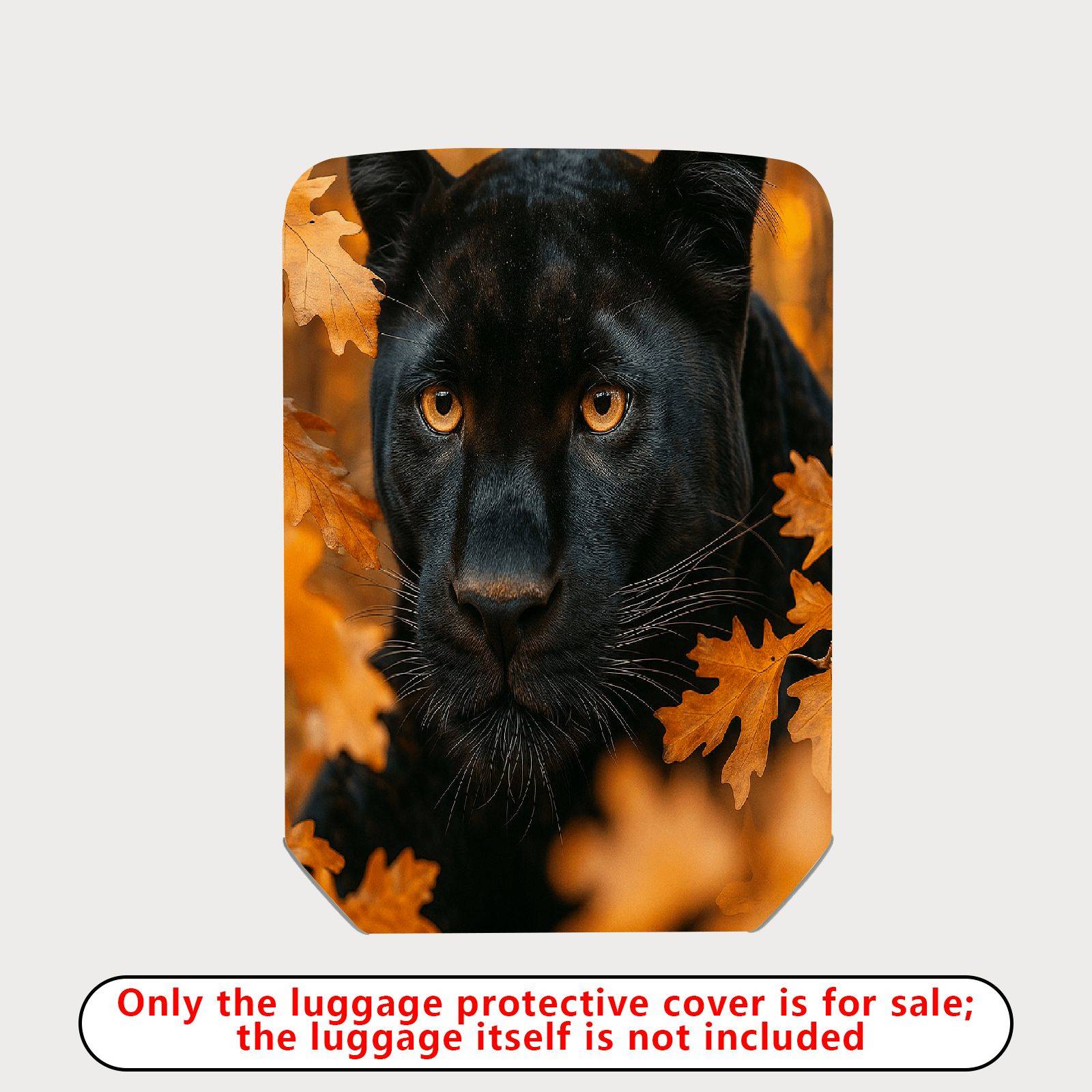 1-Piece Panther Leaves Autumn Nature Wildlife Artistic  Suitcase Luggage Cover, Stretch Protective Sleeve