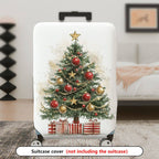 1-Piece Christmas Tree Holiday Festive Cheerful Merry  Suitcase Luggage Cover, Stretch Protective Sleeve