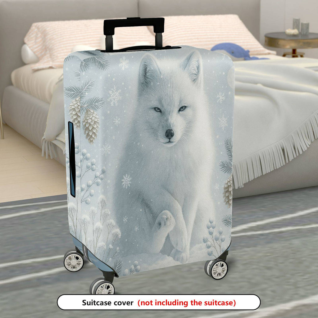 1-Piece Arctic Fox Snow Winter Nature Pine  Suitcase Luggage Cover, Stretch Protective Sleeve