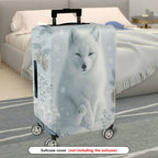 1-Piece Arctic Fox Snow Winter Nature Pine  Suitcase Luggage Cover, Stretch Protective Sleeve