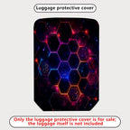 1-Piece Hexagon Pattern Luminous Galaxy Abstract Cosmic  Suitcase Luggage Cover, Stretch Protective Sleeve