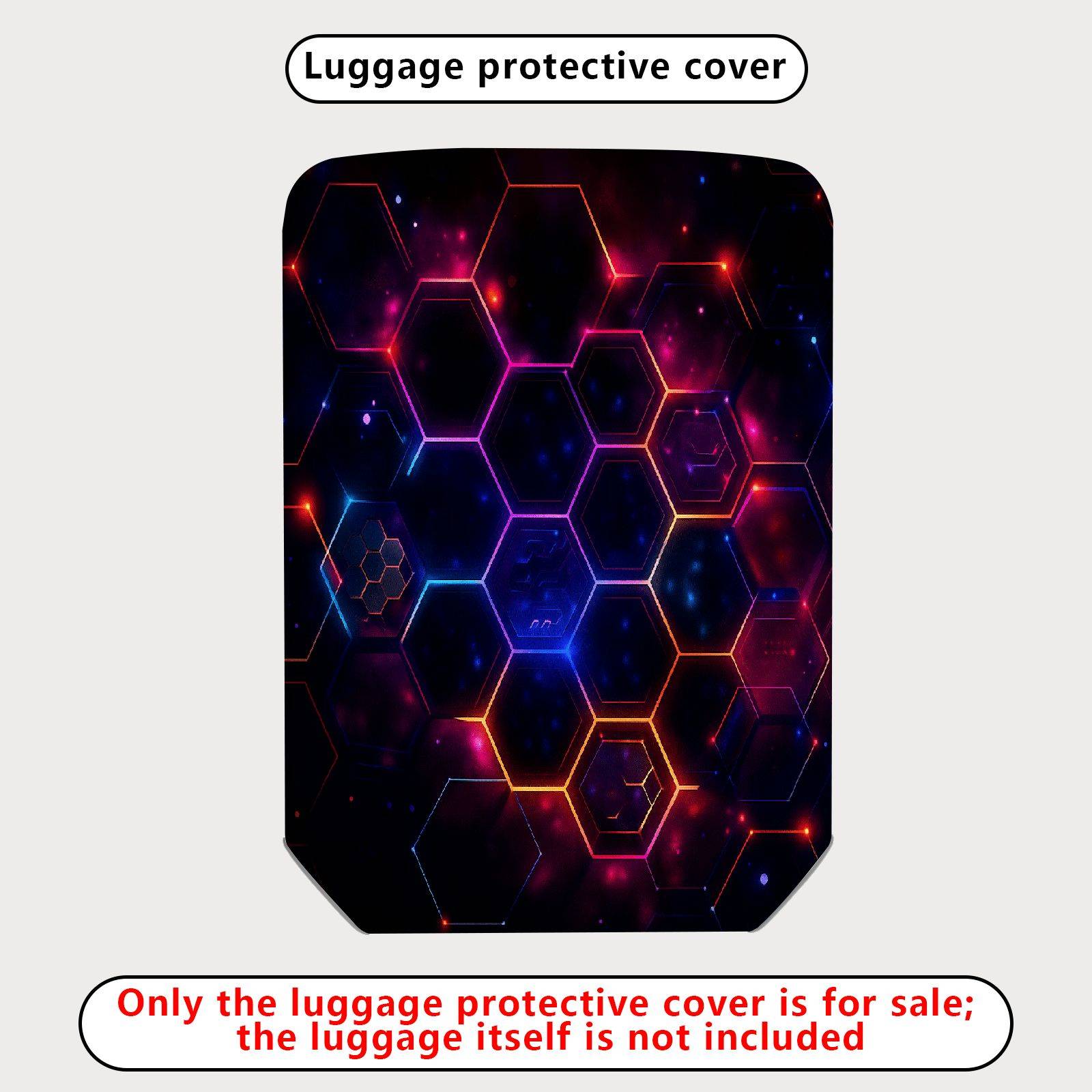 1-Piece Hexagon Pattern Luminous Galaxy Abstract Cosmic  Suitcase Luggage Cover, Stretch Protective Sleeve