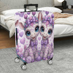 1-Piece Cute Giraffe Purple Bow Heart Candy Fantasy Animal  Suitcase Luggage Cover, Stretch Protective Sleeve