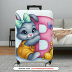 1-Piece Cute Rabbit Easter Art Colorful Decorative  Suitcase Luggage Cover, Stretch Protective Sleeve