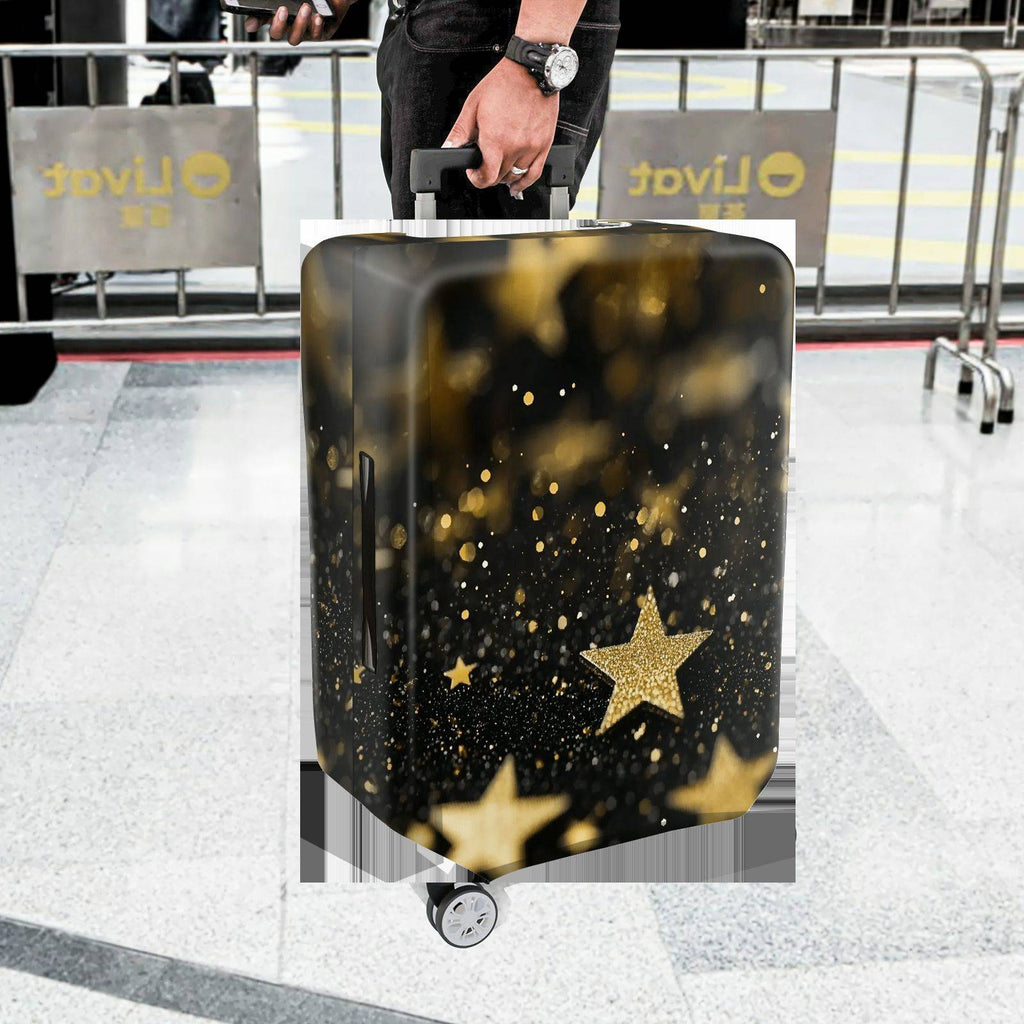 1-Piece Glitter Starry Night Sky Galaxy Cosmic Universe  Suitcase Luggage Cover, Stretch Protective Sleeve