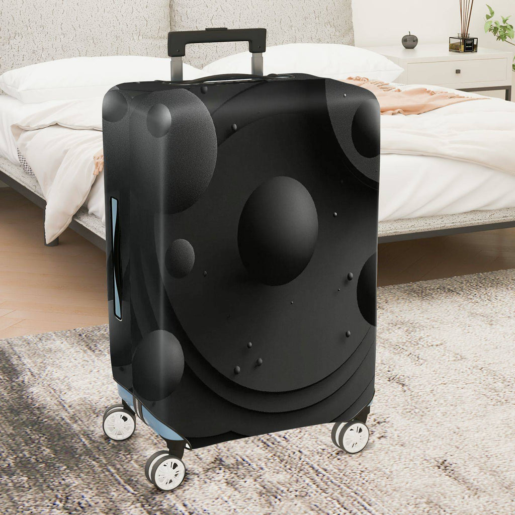 1-Piece Black Sphere Abstract Geometric Modern Art  Suitcase Luggage Cover, Stretch Protective Sleeve