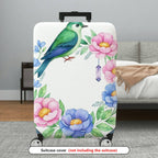 1-Piece Floral Bird Botanical Nature Art Pastel  Suitcase Luggage Cover, Stretch Protective Sleeve