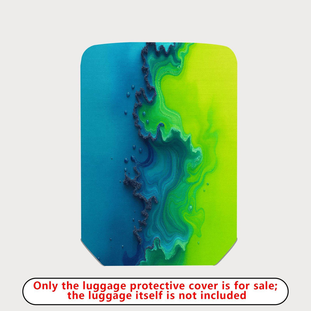 1-Piece Abstract Ocean Wave Fusion Colorful Vibrant Artistic  Suitcase Luggage Cover, Stretch Protective Sleeve