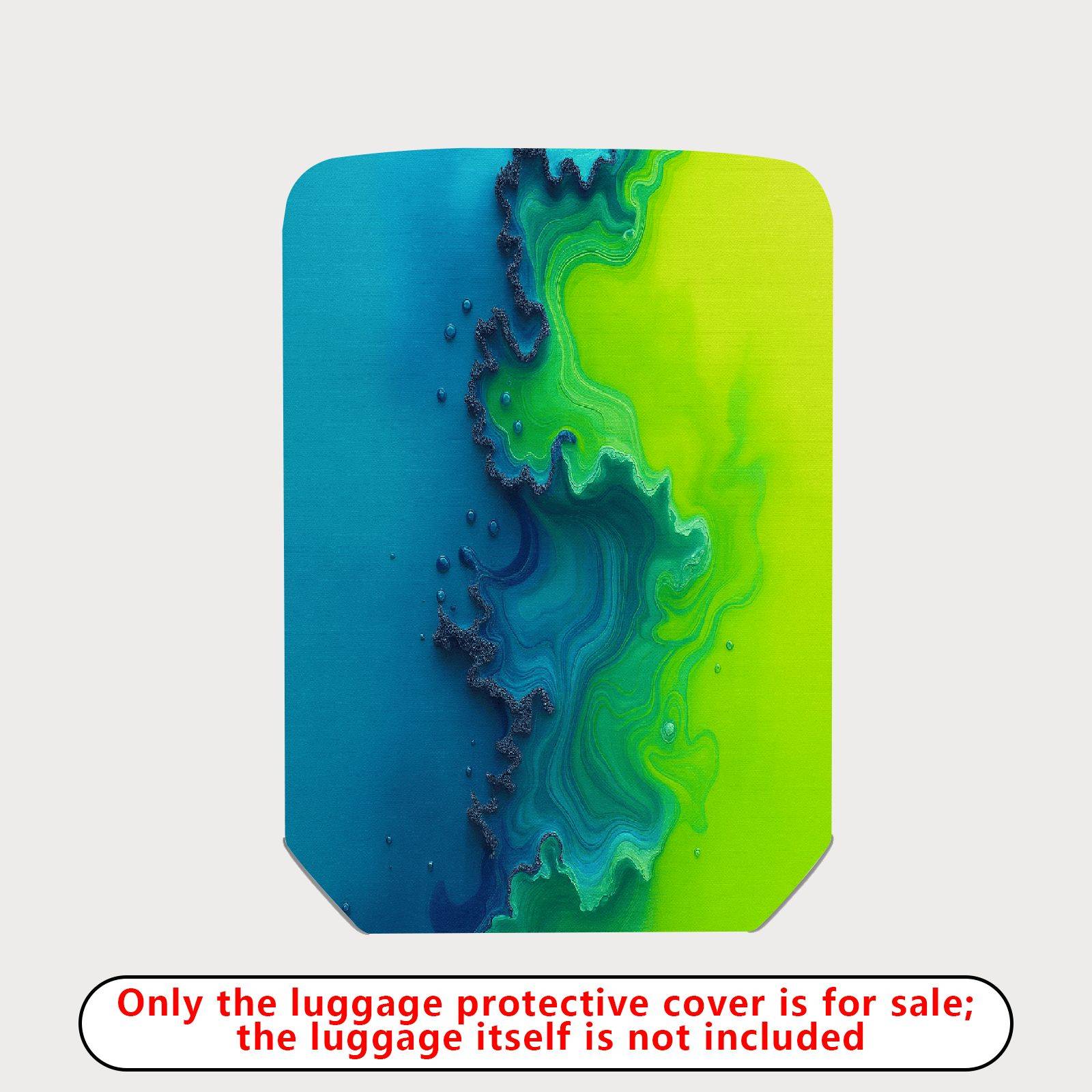1-Piece Abstract Ocean Wave Fusion Colorful Vibrant Artistic  Suitcase Luggage Cover, Stretch Protective Sleeve