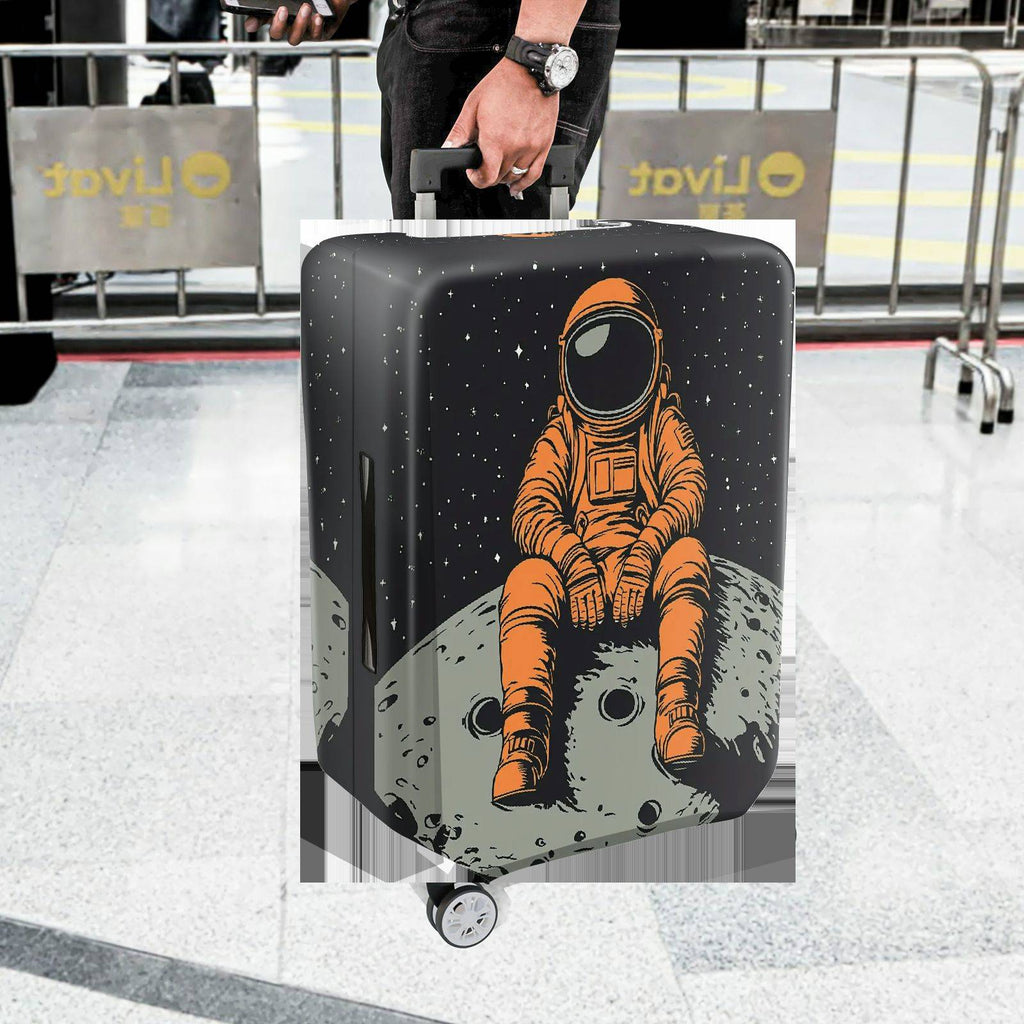 1-Piece Astronaut Moon Space Galaxy Cosmic  Suitcase Luggage Cover, Stretch Protective Sleeve