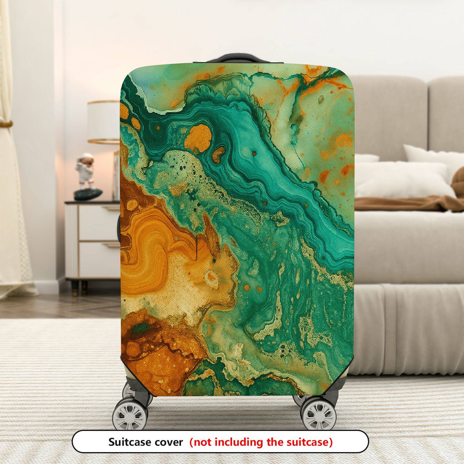 1-Piece Abstract Texture Art Marble Pattern  Suitcase Luggage Cover, Stretch Protective Sleeve
