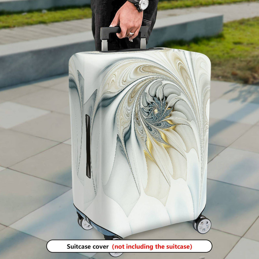 1-Piece Abstract Artistic Elegant Swirling Floral Colorful  Suitcase Luggage Cover, Stretch Protective Sleeve