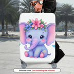 1-Piece Cute Elephant Flower Butterfly  Suitcase Luggage Cover, Stretch Protective Sleeve