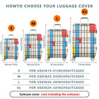 1-Piece Geometric Colorful Retro Modern Artistic Chic  Suitcase Luggage Cover, Stretch Protective Sleeve