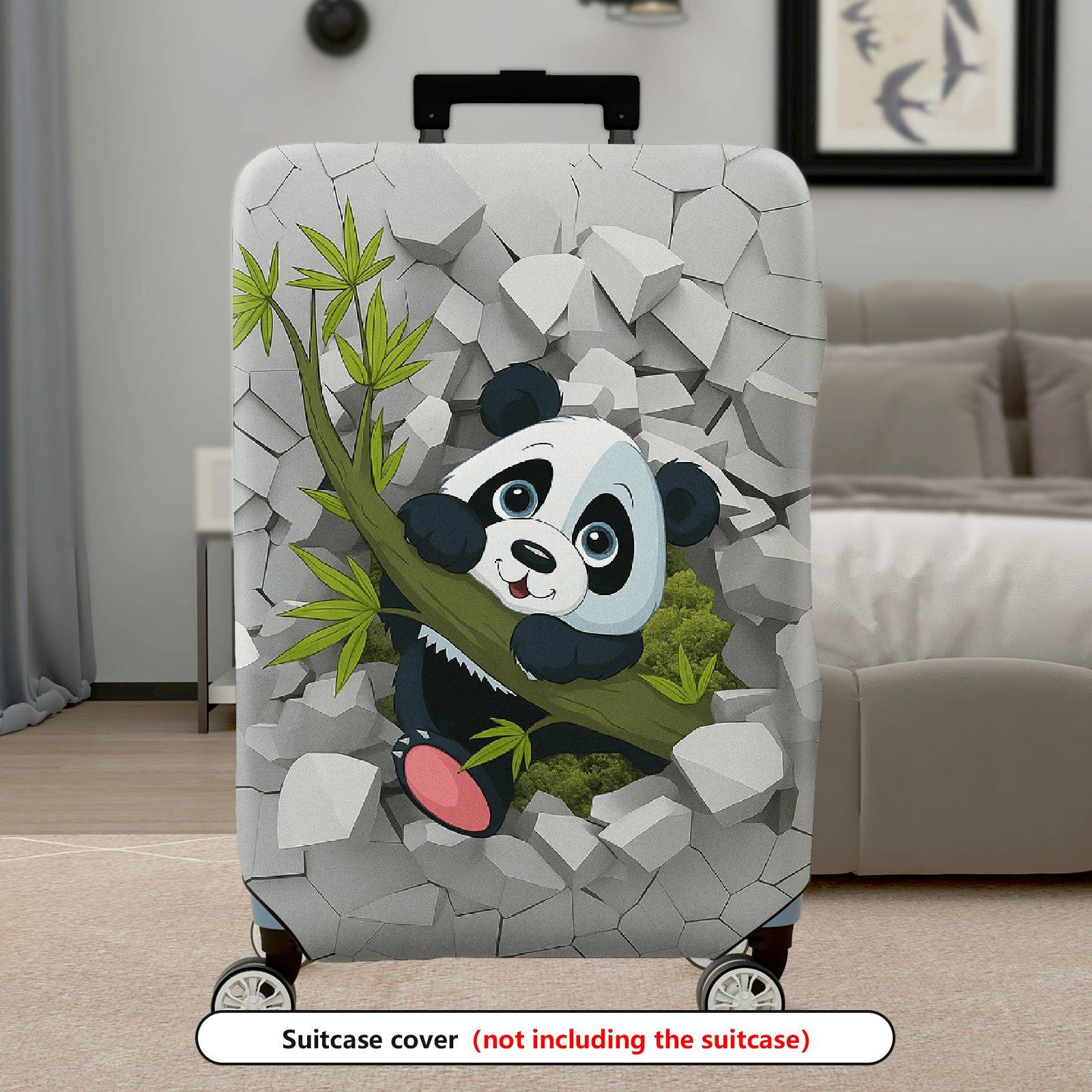 1-Piece Cute Panda  Stone Fun Animal  Suitcase Luggage Cover, Stretch Protective Sleeve