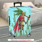 1-Piece Frog Smoking Red Scarf Whimsical Artistic  Suitcase Luggage Cover, Stretch Protective Sleeve