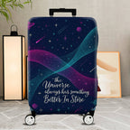 1-Piece Universe Galaxy Stars Planets Cosmic Quote  Suitcase Luggage Cover, Stretch Protective Sleeve