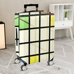 1-Piece Modern Art Geometric Multicolor Checkered Graphic  Suitcase Luggage Cover, Stretch Protective Sleeve