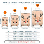 1-Piece Cute Festive Reindeer Snow  Holiday  Suitcase Luggage Cover, Stretch Protective Sleeve
