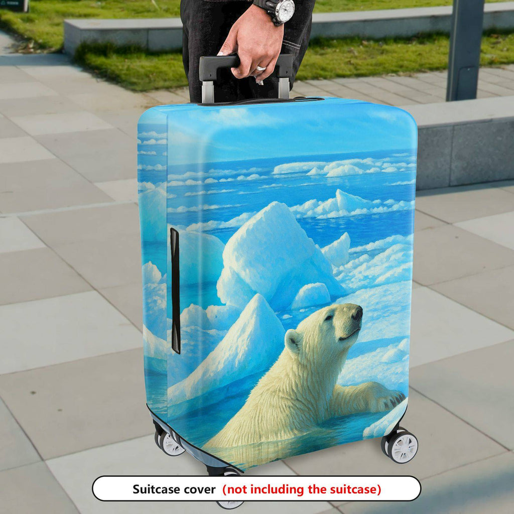 1-Piece Arctic Polar Bear Ice Ocean Scenery Nature  Suitcase Luggage Cover, Stretch Protective Sleeve