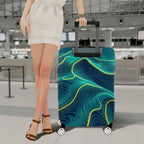 1-Piece Abstract  Line Wave Dynamic Vivid Geometric  Suitcase Luggage Cover, Stretch Protective Sleeve
