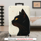 1-Piece Black Cat Orange Eyes Starry Night Cosmic  Suitcase Luggage Cover, Stretch Protective Sleeve
