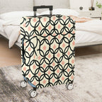 1-Piece Geometric Star Black Pink Cream Pattern  Suitcase Luggage Cover, Stretch Protective Sleeve