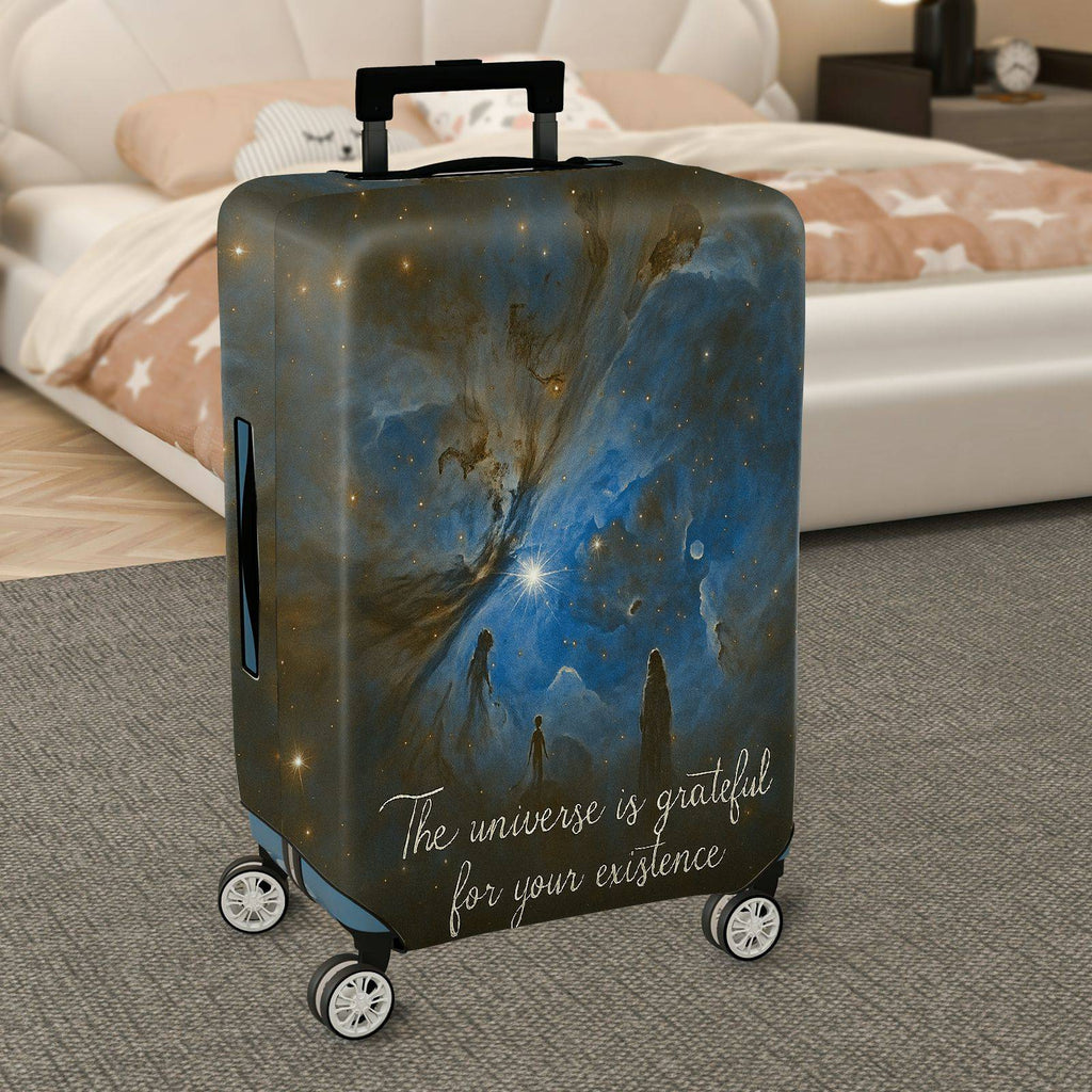 1-Piece Cosmic Galaxy Star Space Universe Quote  Suitcase Luggage Cover, Stretch Protective Sleeve