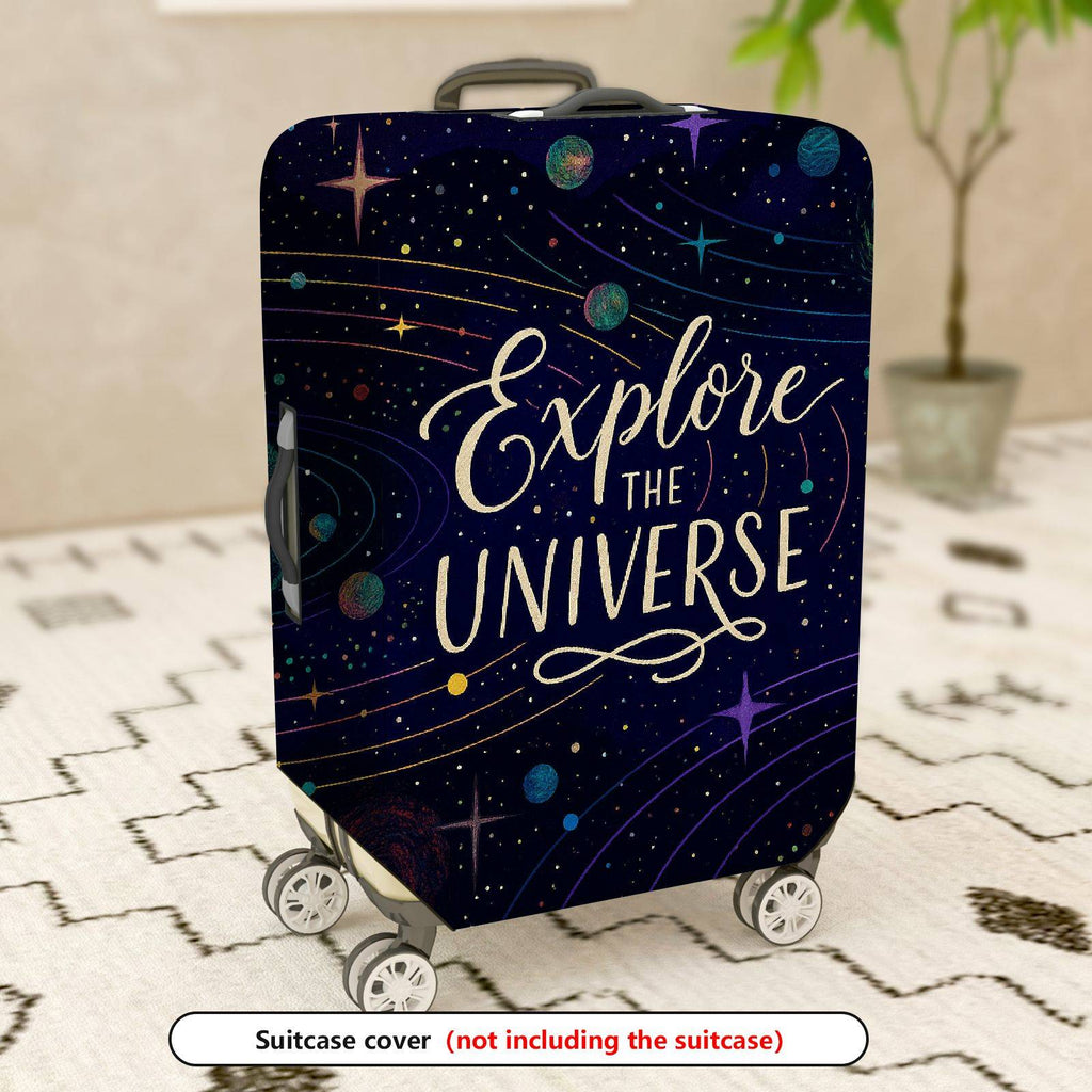 1-Piece Explore Universe Space Star Galaxy Cosmic  Suitcase Luggage Cover, Stretch Protective Sleeve