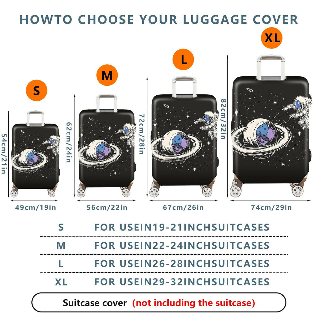 1-Piece Astronaut Planet Space Galaxy Cosmic  Suitcase Luggage Cover, Stretch Protective Sleeve