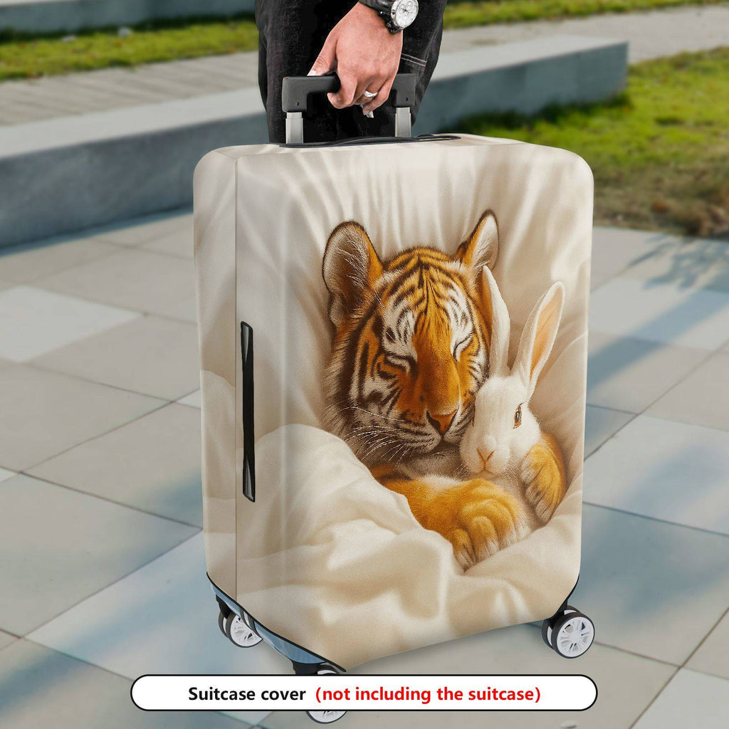 1-Piece Animal Tiger Rabbit Cozy Cute Stylish Warm  Suitcase Luggage Cover, Stretch Protective Sleeve