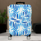 1-Piece Abstract Blue Watercolor Brushstroke Pattern  Suitcase Luggage Cover, Stretch Protective Sleeve