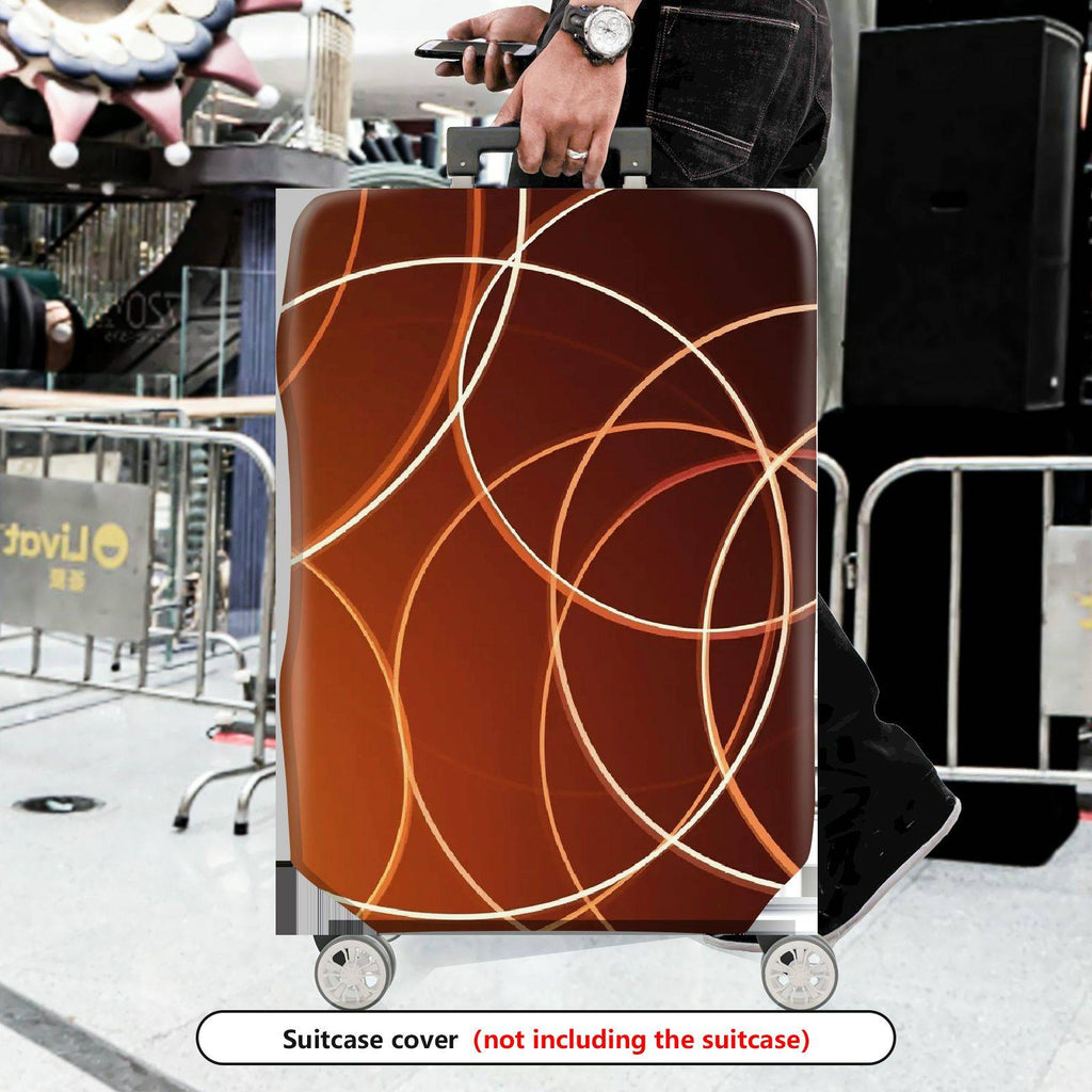 1-Piece Brown Pattern Stylish Modern Geometric Abstract  Suitcase Luggage Cover, Stretch Protective Sleeve