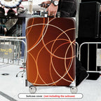 1-Piece Brown Pattern Stylish Modern Geometric Abstract  Suitcase Luggage Cover, Stretch Protective Sleeve