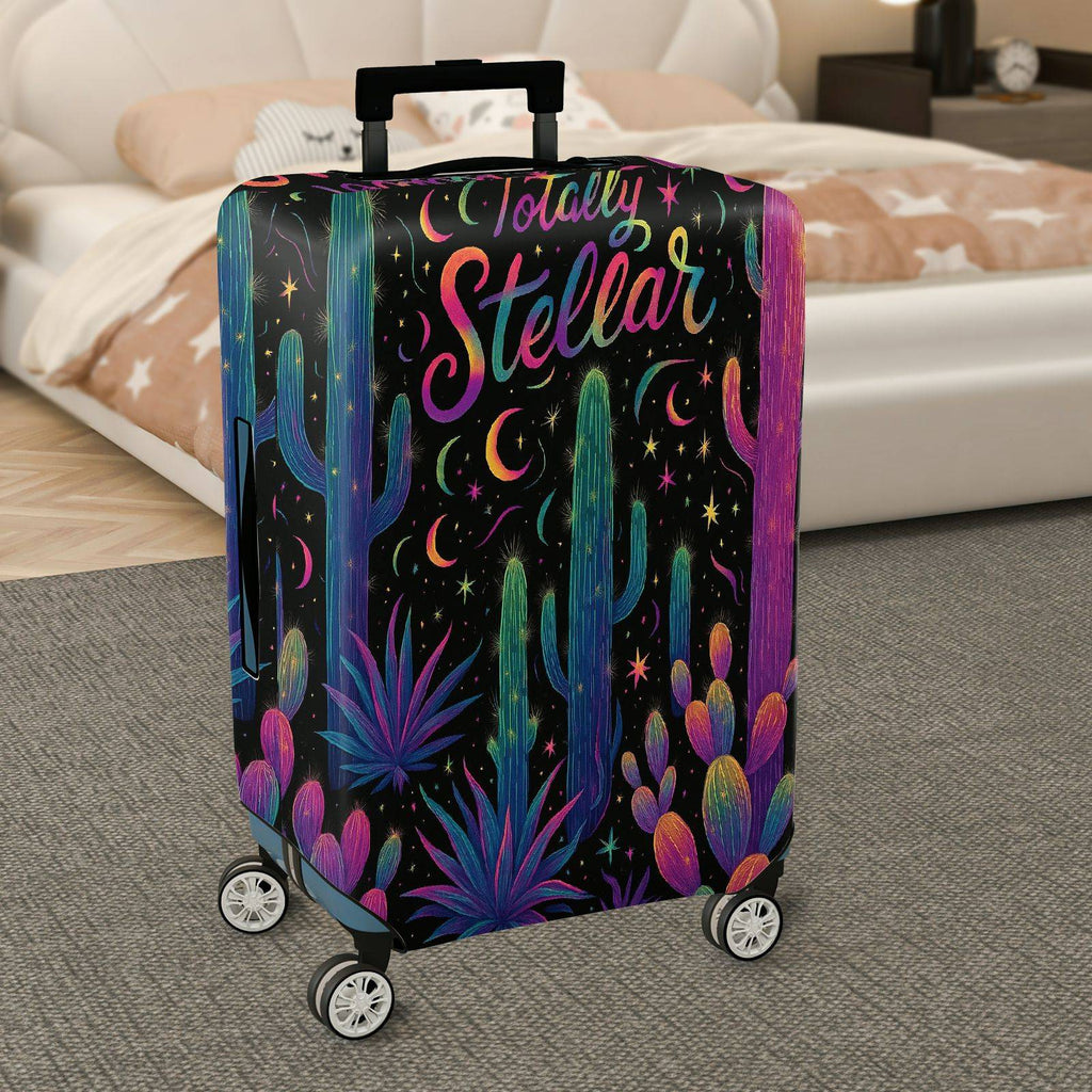 1-Piece Cosmic Cactus Starry Desert Night Travel  Suitcase Luggage Cover, Stretch Protective Sleeve