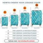 1-Piece Geometric Blue Diamond Abstract Artistic Modern Stylish  Suitcase Luggage Cover, Stretch Protective Sleeve