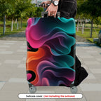 1-Piece Abstract Colorful Fluid Wave Pattern  Suitcase Luggage Cover, Stretch Protective Sleeve