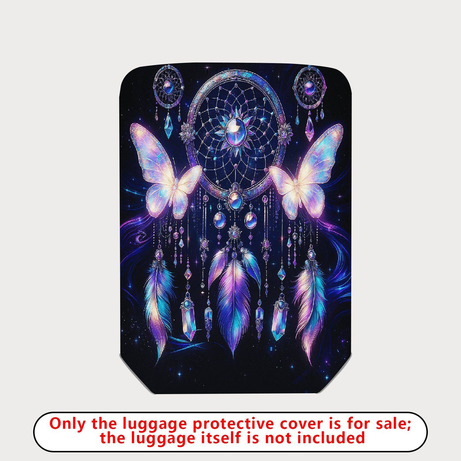 1-Piece Dreamcatcher Butterfly Feather Jewel Cosmic  Suitcase Luggage Cover, Stretch Protective Sleeve