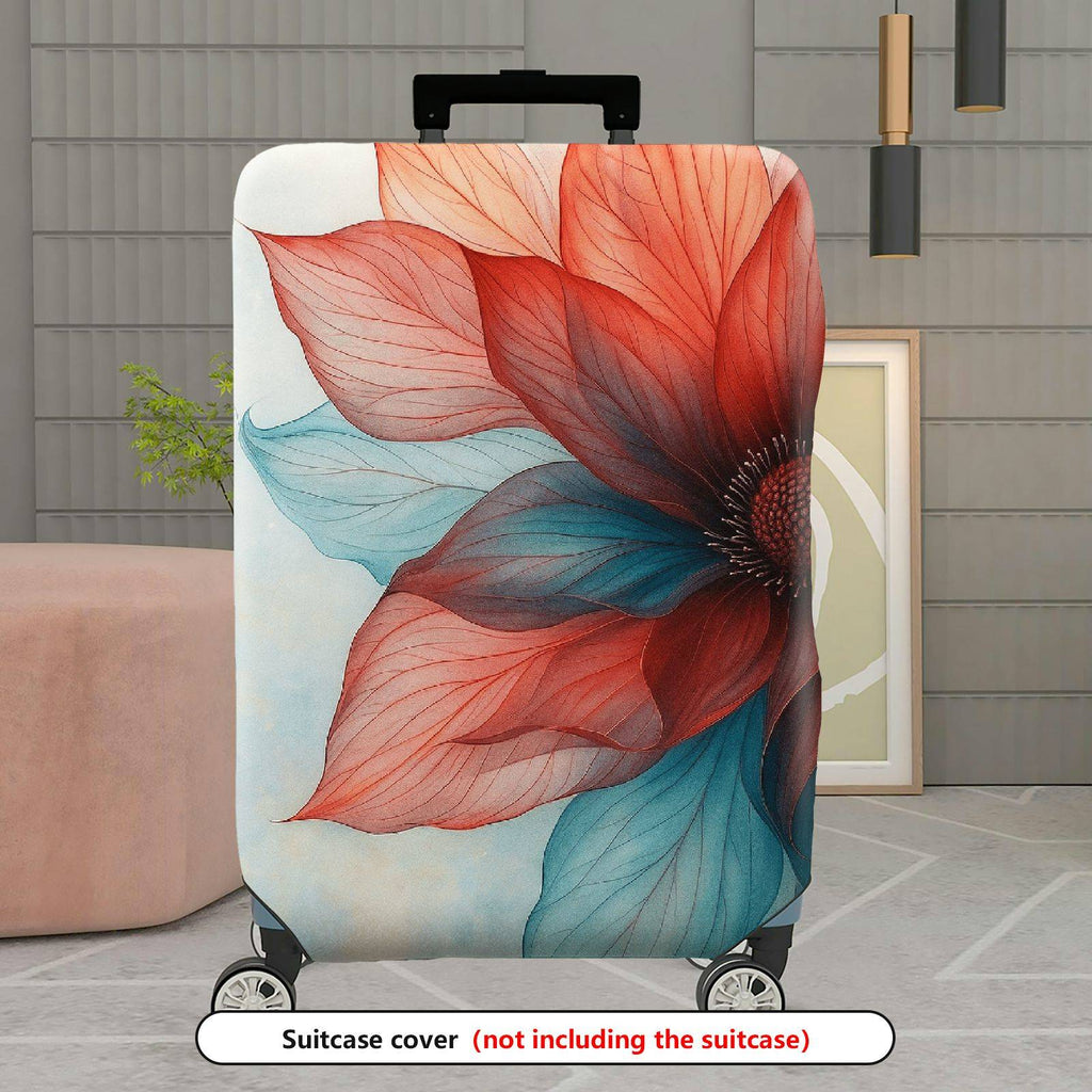 1-Piece Colorful Floral Artistic Abstract Gradient Vibrant  Suitcase Luggage Cover, Stretch Protective Sleeve